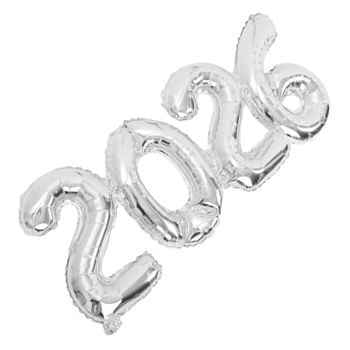 Ipetboom Großer Zahlen Folienballon Langlebig Heliumfest Silber für Silvester Abschlussfeiern Hochzeiten Valentinstag und Partydekorationen von Ipetboom