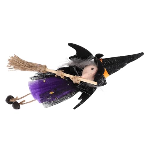 Ipetboom Halloween Hängende Hexen Dekoration Große Handbemalte Hexenpuppe mit Besen für Gruselige zu Hause Büro für Halloween Partys und Feiern von Ipetboom