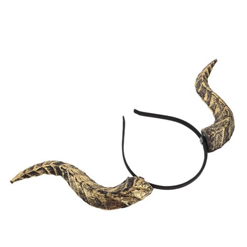 Ipetboom Halloween Kopfband mit Abnehmbaren Goldfarbenen Teufelshörnern Verstellbares Gothic Hörner Haarband für Horror Kostümpartys Cosplay und Fantasy Verkleidungen von Ipetboom