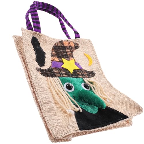 Ipetboom Halloween Kürbis Handtasche für Wiederverwendbare Leichte und Bunte Halloween Süßigkeitentasche mit Hexen für Partys und Trick Treat von Ipetboom