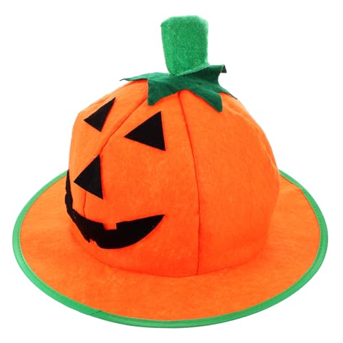 Ipetboom Halloween Kürbis Hut Dekoration Runder Pumpkin Hat mit Drahtkante Halloween Party Kostüm Kopfschmuck für Kostüm Party Vielseitiger Cosplay Hut für Aufführungen und Dekoration von Ipetboom