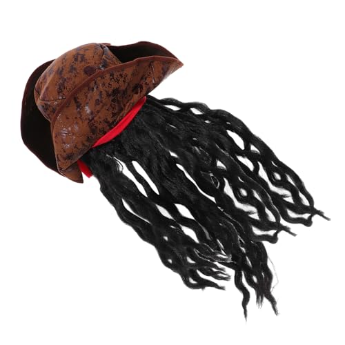 Ipetboom Halloween Piratenhut mit Dreadlocks Kreatives Kostümzubehör für Karneval Cosplay und Themenpartys für Kindergeburtstage und Feiern von Ipetboom