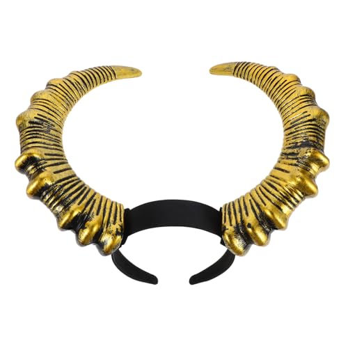 Ipetboom Halloween Teufelshörner Haarreif Gold Leichter Bequemer Kuh und Ziegenhörner Kopfreif Für Halloween Kostüm Party Geburtstag Karneval Cosplay Accessoire Erwachsene von Ipetboom