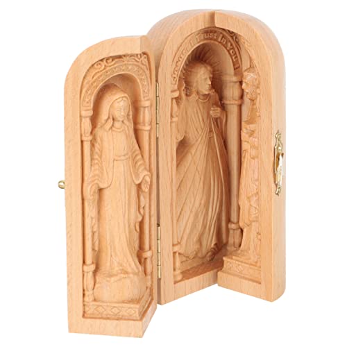Ipetboom Handgefertigte Katholische Holzfigur Dreifach Box Buchenholz Stilvolle Christliche Dekoration Langlebig Glatt Verarbeitet Stabile Basis für Moderne Wohnräume von Ipetboom