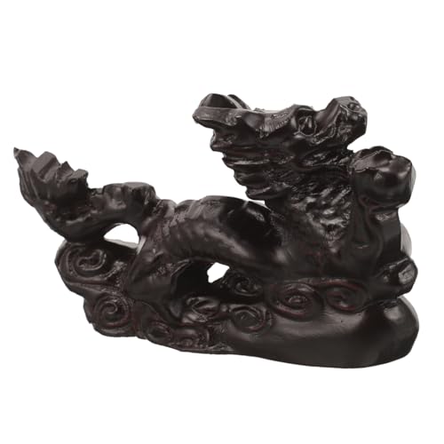 Ipetboom Handgeschnitzte Chinesische Drachenfigur aus Hochwertigem Schwarzem Dekorative Tischskulptur für Wohlstand Feng Shui Glücksbringer und Stilvolle Wohnraumdekoration von Ipetboom