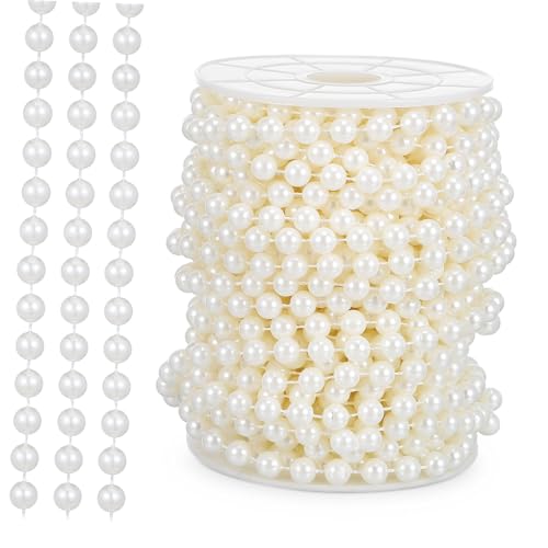 Ipetboom Künstliche Perlenkette Rolle Beaded String für DIY Schmuck Kleidung Dekoration Hochzeit Perlengirlande Vielseitig Einsetzbar Einfache Verarbeitung von Ipetboom