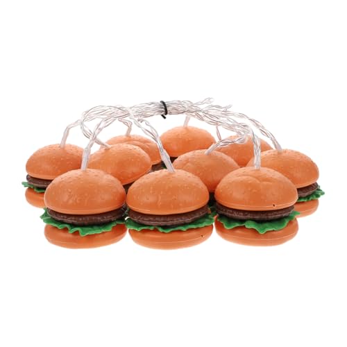 Ipetboom LED Lichterkette Hamburger Design Warmweiße LED Lichter Batterie Betrieben ohne Batterien Leichte Dekoration für Kinderzimmer Geburtstag Party Wohnzimmer Vielseitige von Ipetboom