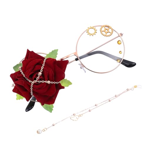 Ipetboom Lolita Brille Unisex mit Kette Punk Cosplay Accessoire für Partys Besondere Anlässe Leicht Langlebig Wählbare Farben für Styles Ipetboom Lolita Brille Unisex mit Kette Punk Cosplay Accessoire für Partys Besondere Anlässe Leicht Langlebig Wählbare Farben für Styles von Ipetboom