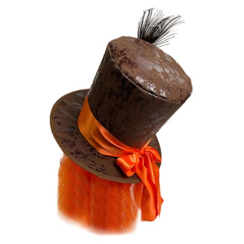 Ipetboom Magierhut mit Pfauenfedern Karneval Partyhut für Herren Auffälliges Kostümzubehör Orangefarbener Perückenhut Vielseitiger Faschingshut für Karneval und Cosplay Ipetboom Magierhut mit Pfauenfedern Karneval Partyhut für Herren Auffälliges Kostümzubehör Orangefarbener Perückenhut Vielseitiger Faschingshut für Karneval und Cosplay von Ipetboom