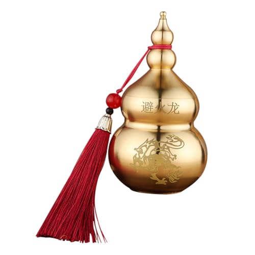 Ipetboom Messing Kürbis Hu Lu Feng Shui Dekoration Antike Chinesische Kalebasse für Wohn und Büro Hohl mit Abnehmbarem Deckel Traditionelles und Sammlerstück von Ipetboom