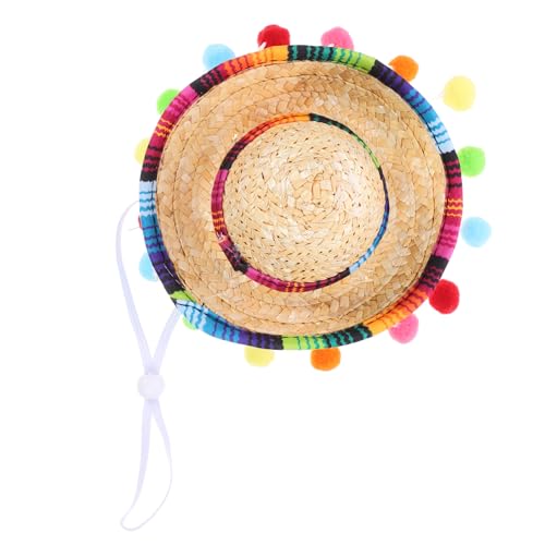 Ipetboom Mexikanischer Sombrero Hut mit Kinnriemen Kleiner Partyhut für Karneval und Mexikanische Feste als Sommerhut oder Kreative Dekoration für Zuhause von Ipetboom