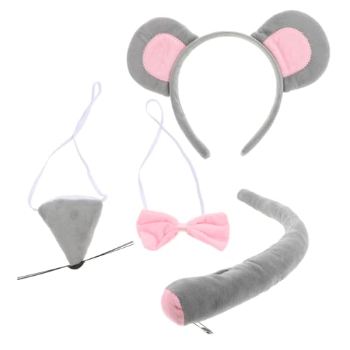 Ipetboom Niedliches Maus Ohren Stirnband Set mit Grauer Plüschfarbe Inklusive Schleife und Nasen accessoire Bequemes Tier Cosplay für Karneval Party und Kostümfest Ipetboom Niedliches Maus Ohren Stirnband Set mit Grauer Plüschfarbe Inklusive Schleife und Nasen accessoire Bequemes Tier Cosplay für Karneval Party und Kostümfest von Ipetboom