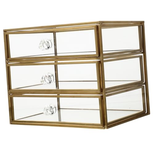 Ipetboom Nordische Mehrschichtige Schmuckschatulle mit Transparenten Glas Multifunktionale Aufbewahrungsbox für Ohrringe Ketten und Kosmetik Dekorativer Desktop Organizer für Schlafzimmer Ipetboom Nordische Mehrschichtige Schmuckschatulle mit Transparenten Glas Multifunktionale Aufbewahrungsbox für Ohrringe Ketten und Kosmetik Dekorativer Desktop Organizer für Schlafzimmer von Ipetboom