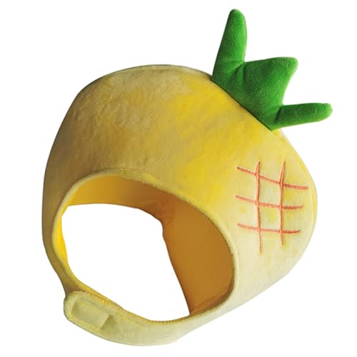 Ipetboom Plüsch Ananas Kopfbedeckung Partyhut Lustige Cosplay Fruchtmütze Foto Requisite für Halloween Kostüm Karneval Bühnenauftritt von Ipetboom