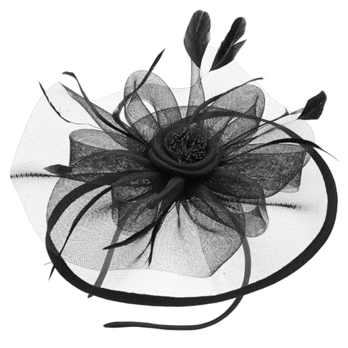 Ipetboom Retro Braut Haarschmuck Braut Fete Fransen Federn Teeparty Hüte Braut Kopfschmuck Teeparty Kopfbedeckung Einzigartige Braut Hochzeit Mädchen Floral Braut Kopfschmuck Schwarzes von Ipetboom
