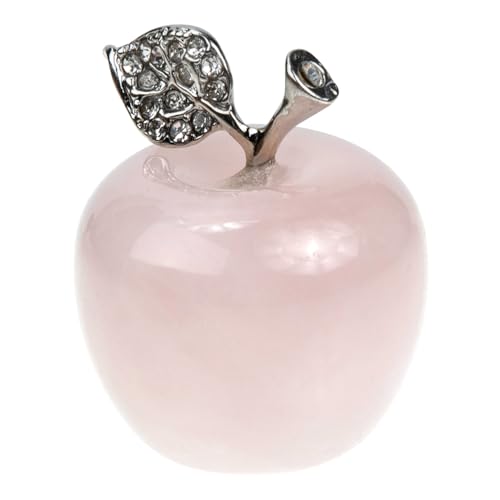 Ipetboom Romantische Kristallapfel Dekoration aus Natürlichem Rosenquarz Edles Ornament für Wohnzimmer Büro Stilvolle Tischdekoration und Geschenkidee von Ipetboom