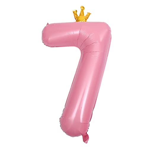 Ipetboom Rosa Nummer Folienballon mit Krone Verbindungs Design Party Dekoration Geburtstagszahl Luftballon für Innen und Außen Fotorequisiten für Feierlichkeiten von Ipetboom