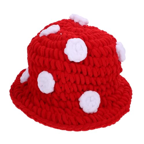 Ipetboom Rotes Bequemes Strick Mushroom Hut Kostüm für Erwachsene Witzige Party und Cosplay Mütze Vielseitig für Bühne Foto und Themenveranstaltungen Kopfgröße Ipetboom Rotes Bequemes Strick Mushroom Hut Kostüm für Erwachsene Witzige Party und Cosplay Mütze Vielseitig für Bühne Foto und Themenveranstaltungen Kopfgröße von Ipetboom
