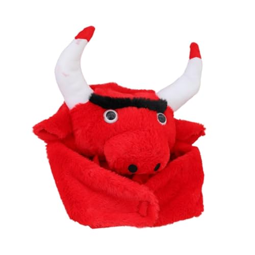 Ipetboom Rotes Kuhkopf Kostüm Partyhut aus Weichem Material Lustige Verkleidung für Karneval Halloween und Cosplay Foto Requisit für Erwachsene und Kostümpartys von Ipetboom