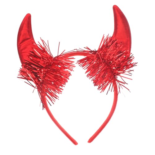 Ipetboom Rotes Teufelshorn Haarreif Halloween Kopfschmuck Cosplay Accessoire Party Kostüm Stirnband Leichte Sichere Verarbeitung Modisches Requisit für Karneval Fasching von Ipetboom