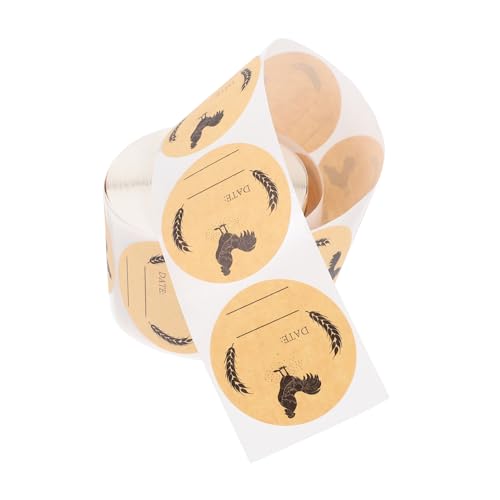 Ipetboom Runde Kraftpapier Aufkleber für Eierkartons Selbstklebend Beschreibbar Robuste Verpackungsetiketten für Bauernhof und Küche Vielseitig Einsetzbar Design von Ipetboom