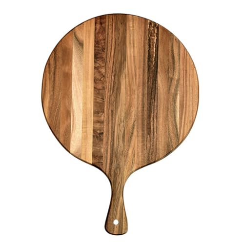 Ipetboom Rundes Holzbrett mit Griff Multifunktionales Charcuterie Tablett für Pizza Steak für Dekoration und Robustes Langlebiges Material Ipetboom Rundes Holzbrett mit Griff Multifunktionales Charcuterie Tablett für Pizza Steak für Dekoration und Robustes Langlebiges Material von Ipetboom