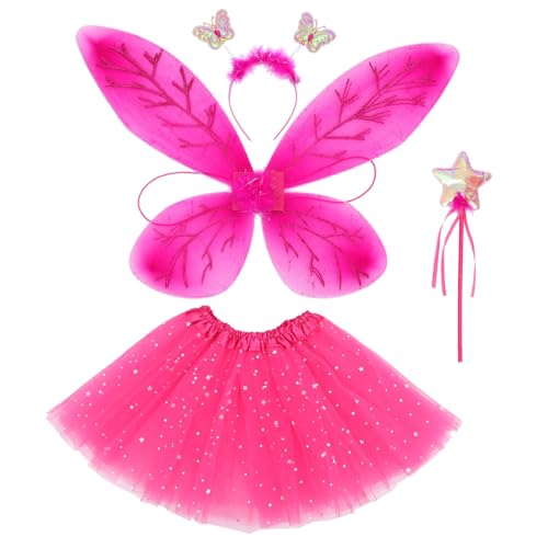 Ipetboom Schmetterlingsflügel Cosplay Set mit Rock Feenstab Stirnband für Mädchen Komplettes Teiliges Kostümset Hautfreundlich und Bequem für Fasching Halloween Bühnenauftritte Ipetboom Schmetterlingsflügel Cosplay Set mit Rock Feenstab Stirnband für Mädchen Komplettes Teiliges Kostümset Hautfreundlich und Bequem für Fasching Halloween Bühnenauftritte von Ipetboom
