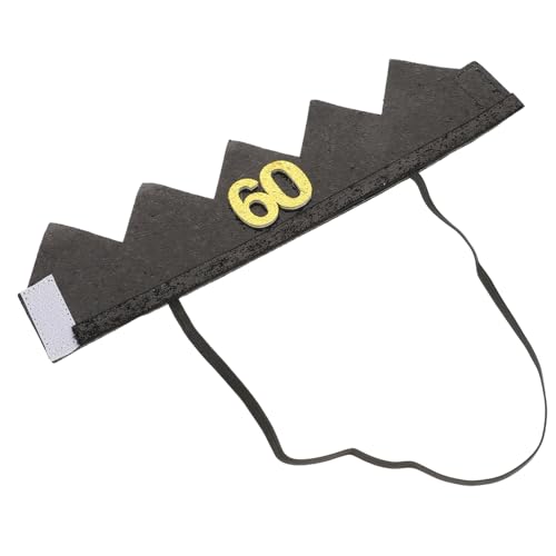 Ipetboom Schwarzer Geburtstagshut Partyhüte Geburtstagshüte Happy Birthday Geburtstagshut Geburtstagszubehör Papa 60 Geburtstagskrone Requisiten Vliesstoff von Ipetboom