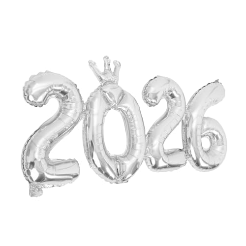 Ipetboom Silberne Zahlenballons aus Aluminiumfolie Große Folienballons für Silvester Abschlussfeier Klasse Einfache Montage Vielseitige Partydekoration für Geburtstag Hochzeit und von Ipetboom