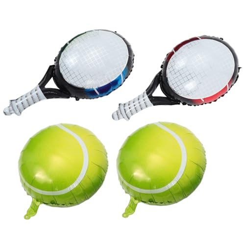 Ipetboom Tennis Balloons und Rackets Set Teiliges Set mit Folienballons für Tennis Geburtstagsfeiern und Bachelorette Partys Hellen Tennisbällen und Rackets Blau und Rot von Ipetboom