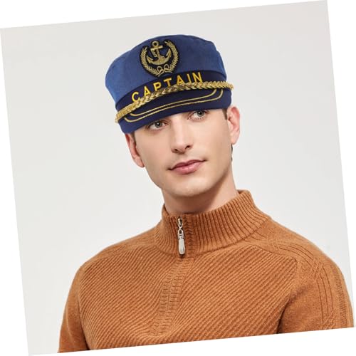 Ipetboom Verstellbare Yacht Kapitänsmütze Unisex Partyhut aus Weichem für Cosplay Karneval und Mottopartys Verstellbar und Robust für Damen und Herren von Ipetboom