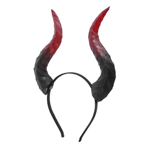 Ipetboom Verstellbares Abnehmbares Hörner-haarband mit Schwarzen und Roten Stierhörnern Elastisch und Leicht für Halloween Tag der Toten Karneval Cosplay und Kostümfeste von Ipetboom