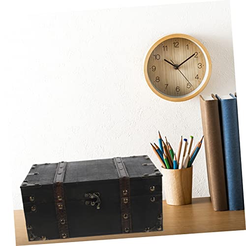 Ipetboom Vintage Holz Schmuckschatulle Schatztruhe Kompakt Leicht Dekorative Aufbewahrungsbox Retro Design Holztruhe als und Fotorequisite für Schreibtisch und Kommode von Ipetboom
