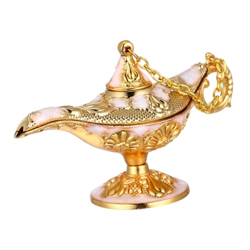 Ipetboom Vintage Lampe Deko Skulptur Geschnitzt Antike Haptik Kleine Klassische Wohnraumdekoration für Hochzeits und Themenpartys Gold Weißes Design von Ipetboom