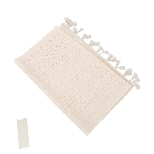 Ipetboom Vintage Tischdecke mit Fransen Rechteckige Tischdecke für Kaffeetisch Nachttisch und Kommode rutschfest und Waschbar von Ipetboom