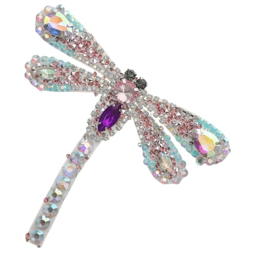 Ipetboom Wasserdichter DIY Bügelpatch Libellenform Strass Schuhschmuck Textil Applikation zum Aufbügeln für Kleidung Jeans Taschen und Rucksäcke von Ipetboom