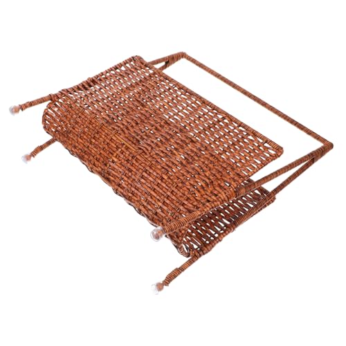 Ipetboom Woven Magazine Basket Imitation Rattan Storage Rack Robust Natural Look Corner Organizer For Living Bedroom Newspaper And Book Holder von Ipetboom