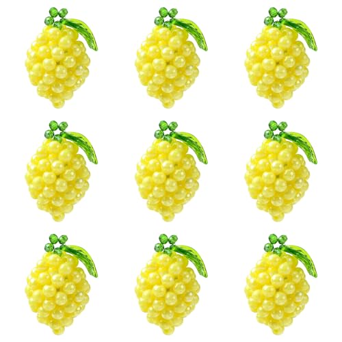 Ipotkitt 10 Stück Zitronenförmige Acryl-Charms, Obstsamen-Perlen, baumelnde Charms, Lebensmittel, hängende Ornamente für Bastelarbeiten, Halsketten, Schlüsselanhänger, Armband, Schmuckherstellung von Ipotkitt