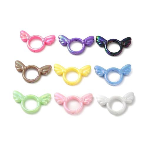 Ipotkitt 10 Stück gemischte Farben, UV-Beschichtung, schillernde Flügel, Acryl-Perlenrahmen, Ring mit Engelsflügel-Abstandshalter, Perlen für DIY-Schmuck, Halsketten, Armbänder, Ohrringe Ipotkitt 10 Stück gemischte Farben, UV-Beschichtung, schillernde Flügel, Acryl-Perlenrahmen, Ring mit Engelsflügel-Abstandshalter, Perlen für DIY-Schmuck, Halsketten, Armbänder, Ohrringe von Ipotkitt