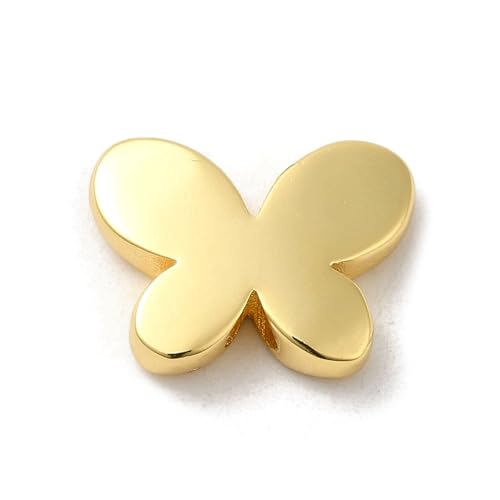 Ipotkitt 10 Stück goldfarbene Messing-Schmetterlings-Perlen, Insekten, Tiere, Feder-Metall-Abstandshalter für DIY, Schmuck, Handwerk, Armband, Halskette, Ohrringe, Schlüsselanhänger, Geldbörsenzubehör Ipotkitt 10 Stück goldfarbene Messing-Schmetterlings-Perlen, Insekten, Tiere, Feder-Metall-Abstandshalter für DIY, Schmuck, Handwerk, Armband, Halskette, Ohrringe, Schlüsselanhänger, Geldbörsenzubehör von Ipotkitt