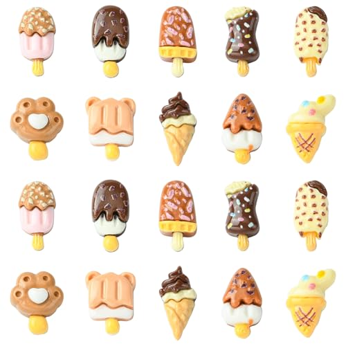Ipotkitt 100 Stück 10 Stile Eiscreme undurchsichtig Harz Cabochons Imitation Lebensmittelform Verzierungen ohne Loch Perlen für DIY Handyhülle Kunst Handwerk Zubehör Schmuckherstellung Ipotkitt 100 Stück 10 Stile Eiscreme undurchsichtig Harz Cabochons Imitation Lebensmittelform Verzierungen ohne Loch Perlen für DIY Handyhülle Kunst Handwerk Zubehör Schmuckherstellung von Ipotkitt