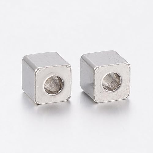 Ipotkitt 100 Stück 4 mm Edelstahl-Würfelperlen, quadratische Metall-Abstandshalter-Perlen für DIY-Schmuckherstellung, Handwerk, Armband, Halskette, Ohrringe, Großbedarf, 2 mm Loch Ipotkitt 100 Stück 4 mm Edelstahl-Würfelperlen, quadratische Metall-Abstandshalter-Perlen für DIY-Schmuckherstellung, Handwerk, Armband, Halskette, Ohrringe, Großbedarf, 2 mm Loch von Ipotkitt