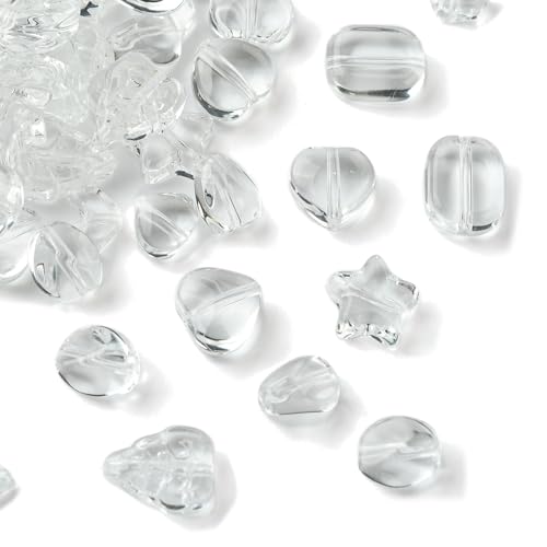 Ipotkitt 100 Stück 8 Stile transparente Glasperlen Herz Pfeil Stern Perlen Rechteckige flache runde Perlen für DIY Handwerk Dekoration Stift Haarschmuck Herstellung Ipotkitt 100 Stück 8 Stile transparente Glasperlen Herz Pfeil Stern Perlen Rechteckige flache runde Perlen für DIY Handwerk Dekoration Stift Haarschmuck Herstellung von Ipotkitt