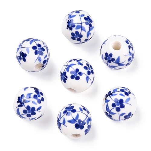 Ipotkitt 100 Stück 8 mm handgefertigte Porzellan-Perlen mit Blumenperlen, lose Perlen für selbstgemachte Schmuckherstellung, Armbänder, Halsketten, Ohrringe, Basteln, Schlüsselanhänger Ipotkitt 100 Stück 8 mm handgefertigte Porzellan-Perlen mit Blumenperlen, lose Perlen für selbstgemachte Schmuckherstellung, Armbänder, Halsketten, Ohrringe, Basteln, Schlüsselanhänger von Ipotkitt