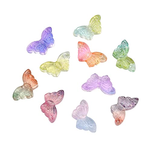 Ipotkitt 100 Stück 9 Farben zweifarbige transparente kleine Schmetterlings-Glasperlen für DIY Handwerk Finden Halsketten Schmuckherstellung Zubehör – 8 x 15 mm Ipotkitt 100 Stück 9 Farben zweifarbige transparente kleine Schmetterlings-Glasperlen für DIY Handwerk Finden Halsketten Schmuckherstellung Zubehör – 8 x 15 mm von Ipotkitt