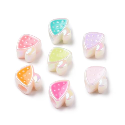 Ipotkitt 100 Stück UV-beschichtete schillernde Pilz-Acrylperlen, europäische Perlen, niedliches Waldfutter, großes Loch, Perlen für Bastelarbeiten, Schmuck, Armband, Halskette, Ohrringe Ipotkitt 100 Stück UV-beschichtete schillernde Pilz-Acrylperlen, europäische Perlen, niedliches Waldfutter, großes Loch, Perlen für Bastelarbeiten, Schmuck, Armband, Halskette, Ohrringe von Ipotkitt