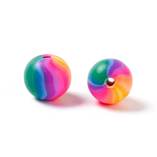 Ipotkitt 100 Stück bunte, handgefertigte Polymer-Ton-Perlen, Regenbogen-Kugelform, lose Perlen für DIY-Schmuckherstellung, Armband, Halskette, Ohrringe, Schlüsselanhänger, Geldbörse, Handwerk Ipotkitt 100 Stück bunte, handgefertigte Polymer-Ton-Perlen, Regenbogen-Kugelform, lose Perlen für DIY-Schmuckherstellung, Armband, Halskette, Ohrringe, Schlüsselanhänger, Geldbörse, Handwerk von Ipotkitt