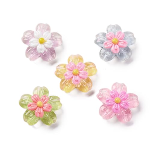 Ipotkitt 100 Stück gemischte Farben Blumen Harz Cabochons Kirschblüten Blumen Frühling ohne Loch Perlen für DIY Schmuck Handwerk Scrapbooking Tasche Handyhülle Ohrringe Schlüsselanhänger Zubehör Ipotkitt 100 Stück gemischte Farben Blumen Harz Cabochons Kirschblüten Blumen Frühling ohne Loch Perlen für DIY Schmuck Handwerk Scrapbooking Tasche Handyhülle Ohrringe Schlüsselanhänger Zubehör von Ipotkitt
