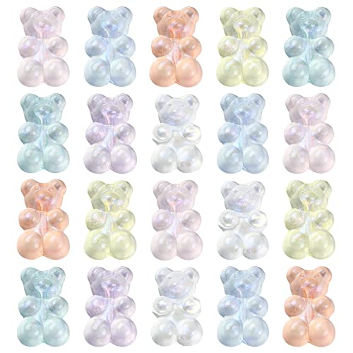 Ipotkitt 100 Stück transparente Acryl-Bärenperlen mit Glitzerpulver, bunte Süßigkeiten-Gummibär-Perlen für DIY-Halsketten, Armbänder, Handwerk, Schmuckherstellung Ipotkitt 100 Stück transparente Acryl-Bärenperlen mit Glitzerpulver, bunte Süßigkeiten-Gummibär-Perlen für DIY-Halsketten, Armbänder, Handwerk, Schmuckherstellung von Ipotkitt