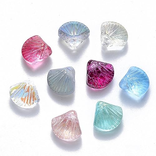 Ipotkitt Transparente Glasperlen in Jakobsmuschelform, gebohrte Kristall-Strandperlen, gemischte Farben, Muschelperlen für Schmuck, DIY, Basteln, 100 Stück Ipotkitt Transparente Glasperlen in Jakobsmuschelform, gebohrte Kristall-Strandperlen, gemischte Farben, Muschelperlen für Schmuck, DIY, Basteln, 100 Stück von Ipotkitt
